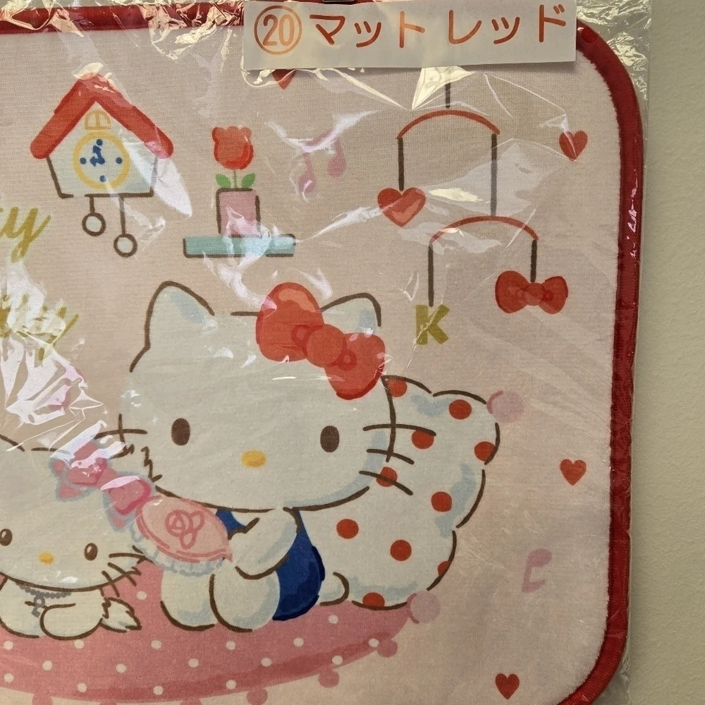 Sanrio Hello Kitty and Charmmy Kitty Floor Mat Rug Pink Red